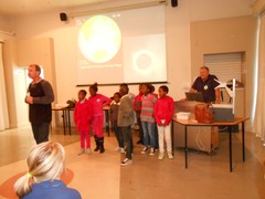 Willie Koorts the event's organiser introducing the children of Lwandla Primary